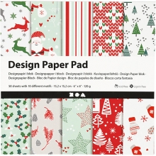 Paper Pad Jul Röd/Grön 6x6 Tum Pappersblock 4 8