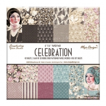 Paper Pad 40 ark Maja Design 6”x6” Celebration Pappersblock 4 8 Tum
