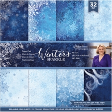 Julpapper Crafters Companion Winter's Sparkle 32 ark scrapbookingpapper till julkort