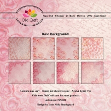 Paper Pad Dixi Crafts Rose Background 15x15 cm Pappersblock 4 8 Tum