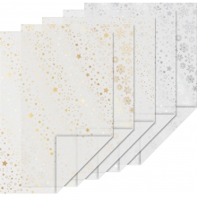 Transparent Papper A4 - 10 ark - Vellum Christmas Stars Metallic