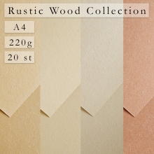 Strukturpapper A4, 20 ark, Rustic Wood Rose, 220 g, omslagspapper, inbjudning, bröllop