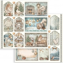 Paper Pad Stamperia 8x8 Tum - White Christmas