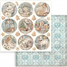 Paper Pad Stamperia 8x8 Tum - White Christmas