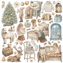 Paper Pad Stamperia 8x8 Tum - White Christmas