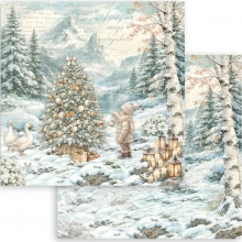Paper Pad Stamperia 8x8 Tum - White Christmas