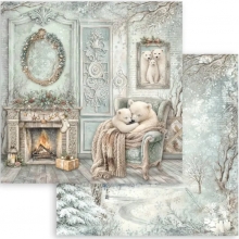 Paper Pad Stamperia 8x8 Tum - White Christmas