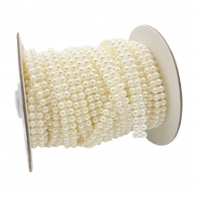 Pärlband - Design Sofia - 9 mm - Creme