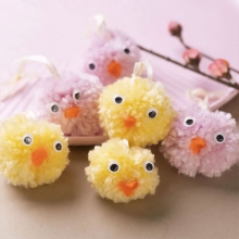 Mini Kit Påskpyssel - Pompom Kycklingar