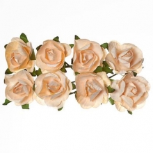 Paper Rose 20mm Scrapberrys 8 st Peach Pappersrosor
