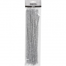 Chenille Piprensare 24 st Silver 6 mm till scrapbooking, pyssel och hobby