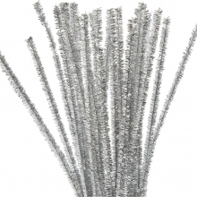 Chenille Piprensare 24 st Silver 6 mm till scrapbooking, pyssel och hobby
