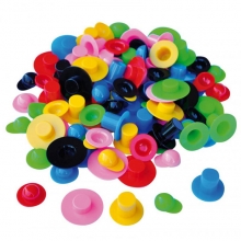 Plasthattar - Mixade Färger - 48 st