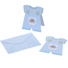 Kort och Kuvert Baby blå 12 cm 6 st till scrapbooking, pyssel och hobby