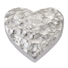 Polyresin Dekorationer - Silver Hjärtan - 3,5 cm - 4 st