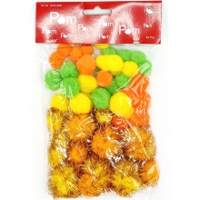 Pompoms - 20-35 mm - Påsk Färger - 50 st