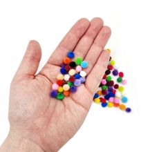 Pompoms - 0,45 cm - Mixade Färger - 100 st