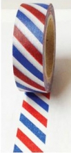 Washi Tape Red and Blue Candy Stripe 10m Washitejp