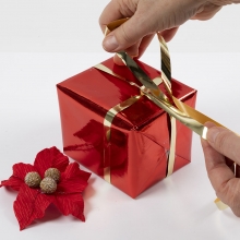 Presentsnöre 10 mm Metallguld 250m Band Presentinslagning