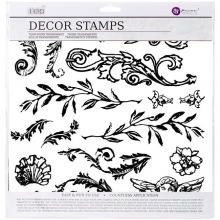 Clearstamps Set 12"x12" Iron Orchid Flourished Prima Marketing