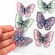 Fjärilar i Textil - 6 st - My Sweet Butterflies - Prima Marketing