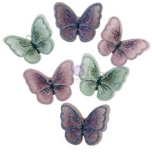 Fjärilar i Textil - 6 st - My Sweet Butterflies - Prima Marketing