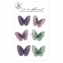 Fjärilar i Textil - 6 st - My Sweet Butterflies - Prima Marketing