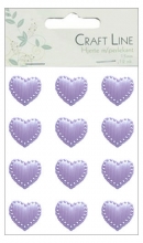 3D Stickers - Hjärtan med Pärlkant 12 st - Pärlemo Lila