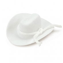 Cowboy Hatt Vit velour 5 x 6 cm Prylar Accessoar Miniatyr