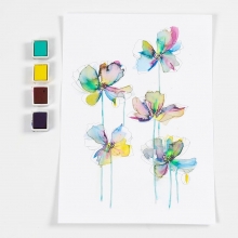 DIY Pysselkit - Art Watercolor Paint - Lär Dig Akvarellmålning