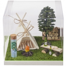 Miniatyr Tält - Vit Textil - 10 x 8 x 8 cm