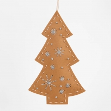 DIY Kit Guld Julfigurer av Läderpapper Julpyssel