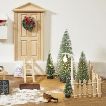 Staket Brunt 25 x 6,5 cm Trä Nissedörr till scrapbooking, pyssel och hobby