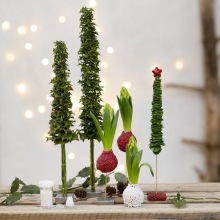 Dekorationsstjärnor på Stjälk Silver 12 st Granar Kottar Julpyssel