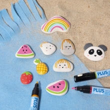 Pyssel med stenar Måla sten Plus Color Tusch Inspiration För Barn