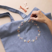 Tygpåse - Duvblå Tote Bag - 38x42 cm