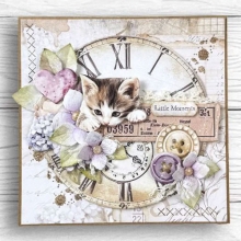 Chipboard Die Cuts - Quiet Days - Clock & Swirls