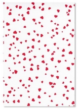 Kartong A4 Happy Paper - Vit bakgrund, röda hjärtan