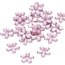 Rhinestones - 120 st Mixade Blommor 12 mm - Rosa