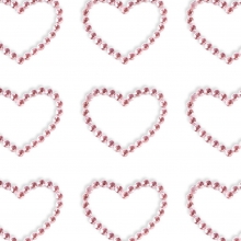 Självhäftande Rhinestones - Rosa Hjärtan - 24 st