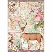 Rispapper Stamperia - Pink Christmas - Christmas Deer