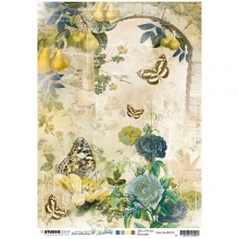 Rispapper Studio Light - Arch with roses & Butterflies - 20x27,6 cm