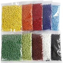 Seed Beads 4mm 10 olika färger 1 kg till scrapbooking, pyssel och hobby