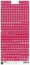 Alfabet Stickers 5”x12” Basic Grey Red Siffror Klistermärken