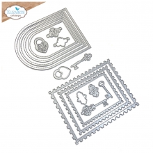 Dies Romantic Revival Die Postage - Arches and Keys - Elizabeth Craft