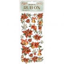 Rub-On Stamperia - All Around Christmas Poinsettia - 10x21 cm