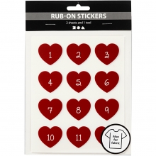 Rub-on stickers Adventsiffror 12,2x15,3 Klistermärken