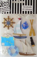 Stickers 3D Sailing till scrapbooking, pyssel och hobby