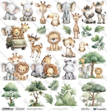 Klippark ScrapAndMe - Cut Out Sheet - Djungle Animals