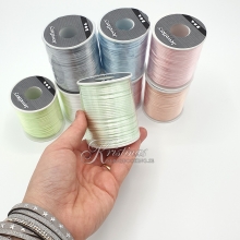 Satinsnören 2 mm Pastellfärger 8 st x 50 m Sidenband Storpack